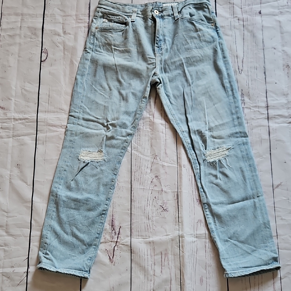 Light Blue AG Ex Boyfriend Distressed Jeans